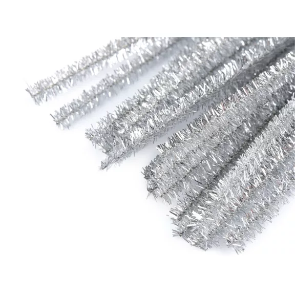 Szőrös modellező lurex drót Ø6 mm hossza 30 cm - 3 ezüst (100 db-os csomagolás) Szőrös modellező lurex drót Ø6 mm hossza 30 cm - 3 ezüst (100 db-os csomagolás)