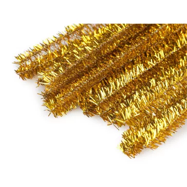   Szőrös modellező lurex drót Ø6 mm hossza 30 cm - 4 arany (300 db-os csomagolás)