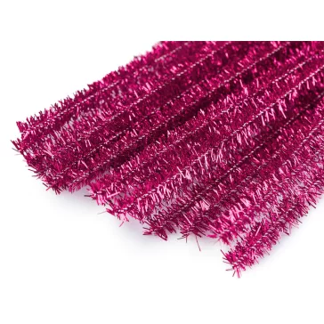   Szőrös modellező lurex drót Ø6 mm hossza 30 cm - 7 fukszia (pink) (300 db-os csomagolás)