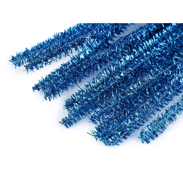   Szőrös modellező lurex drót Ø6 mm hossza 30 cm - 11 türkiszkék (100 db-os csomagolás)