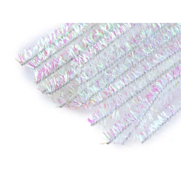   Szőrös modellező lurex drót Ø6 mm hossza 30 cm - 15 Transparent AB (10 db-os csomagolás)