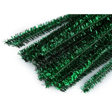   Szőrös modellező lurex drót Ø6 mm hossza 30 cm - 2 fűzöld (300 db-os csomagolás)