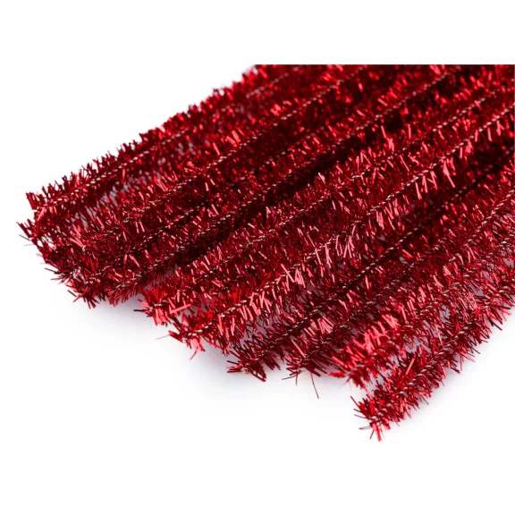Szőrös modellező lurex drót Ø6 mm hossza 30 cm - 1 eper piros (10 db-os csomagolás) Szőrös modellező lurex drót Ø6 mm hossza 30 cm - 1 eper piros (10 db-os csomagolás)