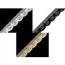 Pamut vertcsipke szalag szélessége 25 mm - 6 fekete (81 m-os csomagolás) Pamut vertcsipke szalag szélessége 25 mm - 6 fekete (81 m-os csomagolás)