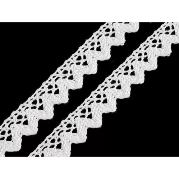 Pamut vertcsipke szalag szélessége 15 mm - 18 fehér (pamut+PES) (27 m-es csomagolás) Pamut vertcsipke szalag szélessége 15 mm - 18 fehér (pamut+PES) (27 m-es csomagolás)