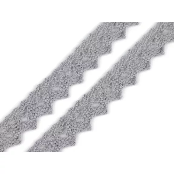 Pamut vertcsipke szalag szélessége 15 mm - 26 szürke (pamut) (27 m-es csomagolás) Pamut vertcsipke szalag szélessége 15 mm - 26 szürke (pamut) (27 m-es csomagolás)