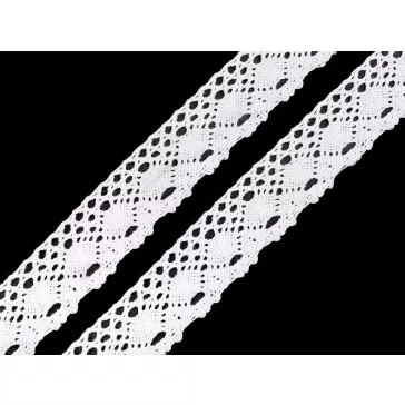  Pamut vertcsipke szalag szélessége 35 mm - 1 fehér (18 m-os csomagolás)