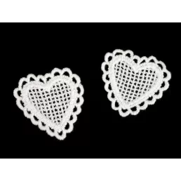 Csipke aplikáció / felvarrható szív