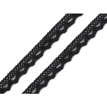   Pamut vertcsipke szélessége 11 mm - 2 fekete (67,5 m-os csomagolás)