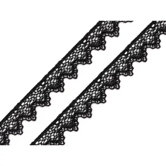 Légcsipke szalag 17 mm - 5 fekete (13,5 m-es csomagolás) Légcsipke szalag 17 mm - 5 fekete (13,5 m-es csomagolás)