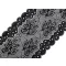 Elasztikus csipke / betét / futó szélessége 16 cm - 3 fekete 