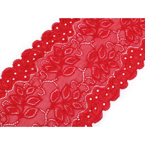 Elasztikus csipke / betét / futó szélessége 16 cm - 5 piros Elasztikus csipke / betét / futó szélessége 16 cm - 5 piros