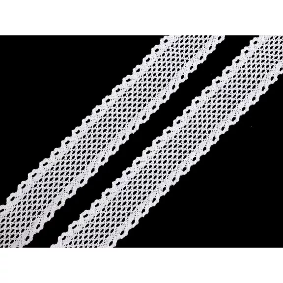 Pamut csipke szalag 34 mm - 1 fehér (13,5 m-es csomagolás) Pamut csipke szalag 34 mm - 1 fehér (13,5 m-es csomagolás)