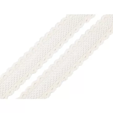   Pamut csipke szalag 34 mm - 6 bézs világos (40,5 m-os csomagolás)