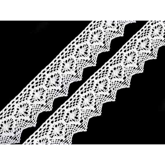 Pamut vertcsipke szalag szélessége 46, 56 mm - 1 (46 mm) fehér Pamut vertcsipke szalag szélessége 46, 56 mm - 1 (46 mm) fehér