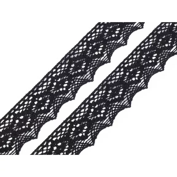 Pamut vertcsipke szalag szélessége 46, 56 mm - 6 (46 mm) fekete Pamut vertcsipke szalag szélessége 46, 56 mm - 6 (46 mm) fekete