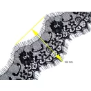 Francia csipke szélessége 10 cm - 2 fekete (60 m-os csomagolás) Francia csipke szélessége 10 cm - 2 fekete (60 m-os csomagolás)