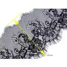 Francia csipke szélessége 17,5 cm - 2 fekete (60 m-os csomagolás) Francia csipke szélessége 17,5 cm - 2 fekete (60 m-os csomagolás)