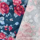 türkizzöld alapon pink rózsa mintás prémium flanel