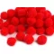 Zsenília golyó Pom pom Ø11 mm - 6 (12 mm) piros (100 db-os csomagolás)