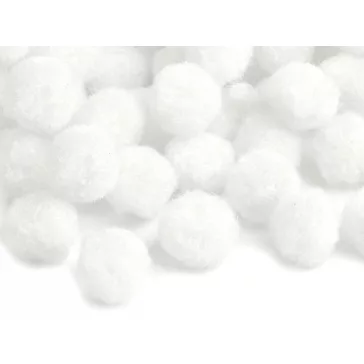   Színes zsenília golyó Pom pom Ø20 mm - 1 (20 mm) fehér (1000 db-os csomagolás)