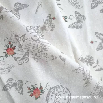 Off-white on a background lepke, flower pattern