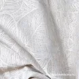 Leaf patterned blended-fibre jacquard linen fabric