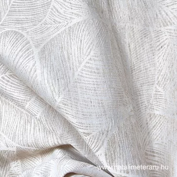Levél mintás kevertszálas jacquard lenvászon