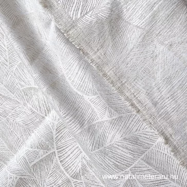 Levél mintás kevertszálas jacquard lenvászon