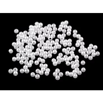   Műanyag teklagyöngyök / Glance gyöngyök Ø3 mm - 33 fehér (500 g-os csomagolás)