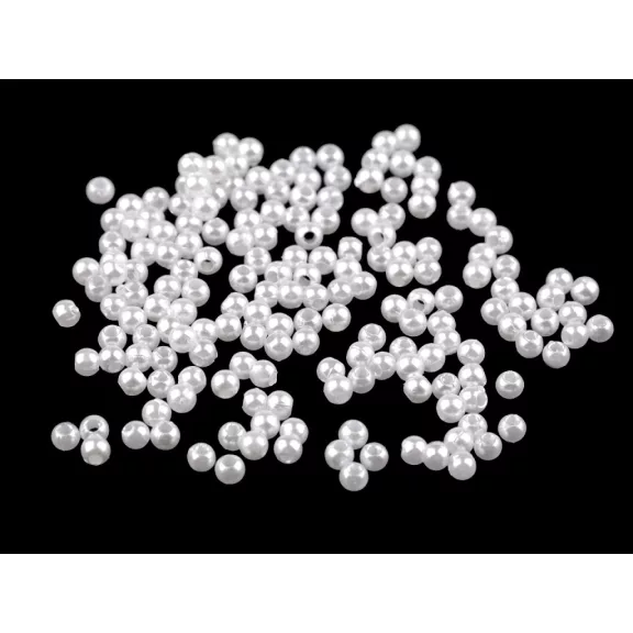 Műanyag teklagyöngyök / Glance gyöngyök Ø3 mm - 33 fehér (10 g-os csomagolás) Műanyag teklagyöngyök / Glance gyöngyök Ø3 mm - 33 fehér (10 g-os csomagolás)