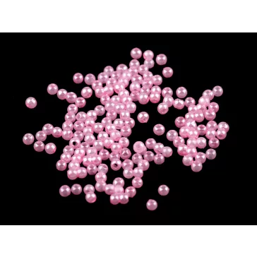   Műanyag teklagyöngyök / Glance gyöngyök Ø3 mm - 15 rózsaszín (500 g-os csomagolás)