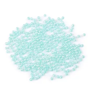   Műanyag teklagyöngyök / Glance gyöngyök Ø3 mm - 34 mentolzöld (500 g-os csomagolás)
