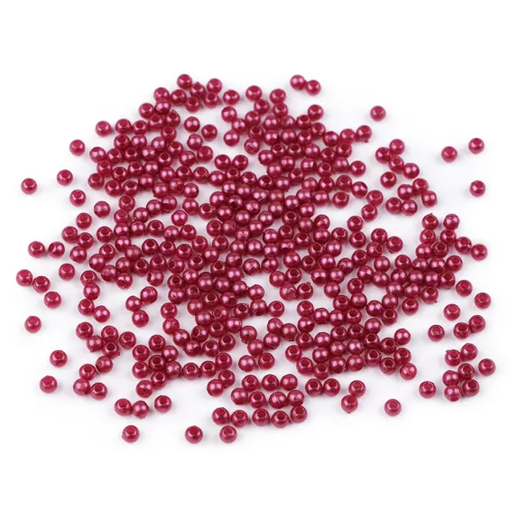 Műanyag teklagyöngyök / Glance gyöngyök Ø3 mm - 08 vörös fukszia (100 g-os csomagolás) Műanyag teklagyöngyök / Glance gyöngyök Ø3 mm - 08 vörös fukszia (100 g-os csomagolás)