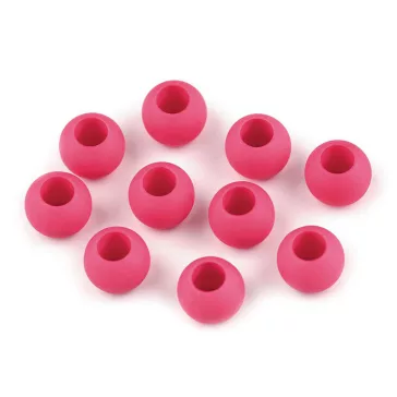   Nagy lyukú műanyag gyöngy matt 10x12 mm - 11 (4) rózsaszín dunkel (20 db-os csomagolás)