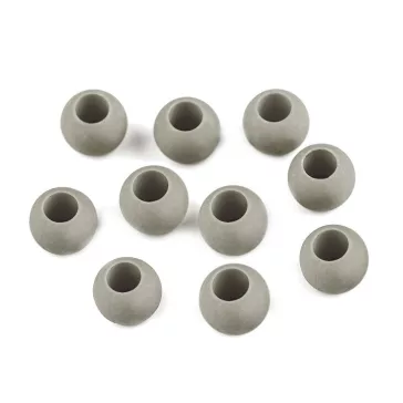   Nagy lyukú műanyag gyöngy matt 10x12 mm - 18 (23) szürke (20 db-os csomagolás)