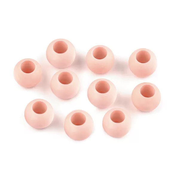 Nagy lyukú műanyag gyöngy matt 10x12 mm - 4 (6) púderrózsaszín (700 db-os csomagolás) Nagy lyukú műanyag gyöngy matt 10x12 mm - 4 (6) púderrózsaszín (700 db-os csomagolás)