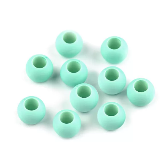 Nagy lyukú műanyag gyöngy matt 10x12 mm - 3 (29) menta (100 db-os csomagolás) Nagy lyukú műanyag gyöngy matt 10x12 mm - 3 (29) menta (100 db-os csomagolás)