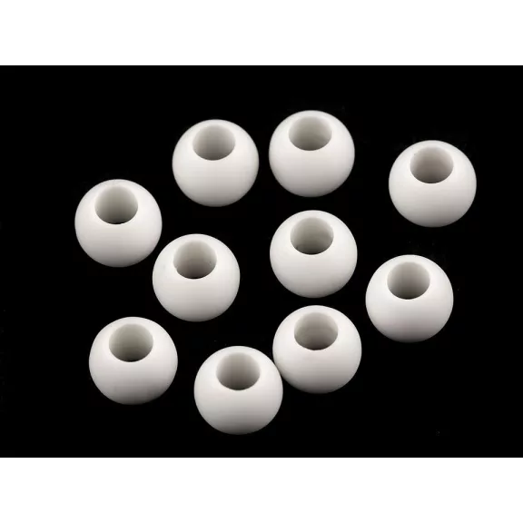 Nagy lyukú műanyag gyöngy matt 10x12 mm - 1 (24) fehér (20 db-os csomagolás) Nagy lyukú műanyag gyöngy matt 10x12 mm - 1 (24) fehér (20 db-os csomagolás)