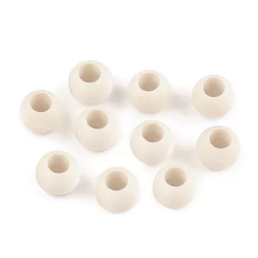   Nagy lyukú műanyag gyöngy matt 10x12 mm - 25 (18) krém világos (20 db-os csomagolás)