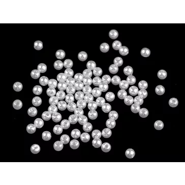  Műanyag viaszos gyöngyök / Glance Ø4 mm - F2 fehér (50 g-os csomagolás)
