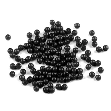   Műanyag viaszos gyöngyök / Glance Ø4 mm - F75 fekete (450 g-os csomagolás)