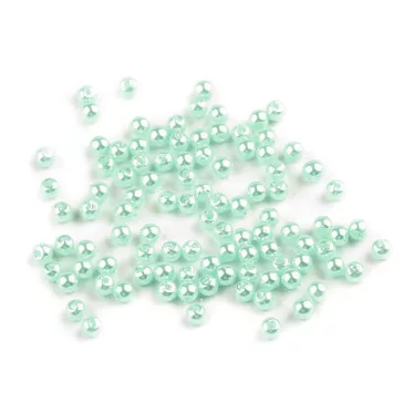   Műanyag viaszos gyöngyök / Glance Ø4 mm - F18 menta (50 g-os csomagolás)