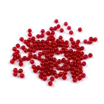   Műanyag viaszos gyöngyök / Glance Ø4 mm - F40 eper piros (450 g-os csomagolás)