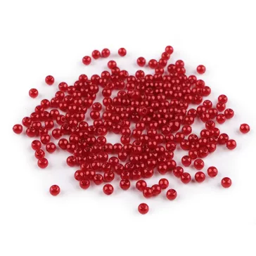   Műanyag viaszos gyöngyök / Glance Ø4 mm - F73 sötétpiros (50 g-os csomagolás)