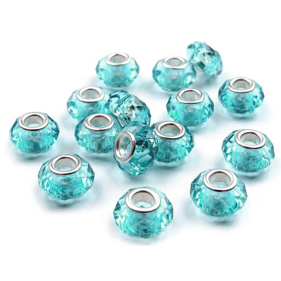 Pandora nagylyukú gyöngy köztes 14,5x9 mm - 5 türkisz (20 db-os csomagolás) Pandora nagylyukú gyöngy köztes 14,5x9 mm - 5 türkisz (20 db-os csomagolás)