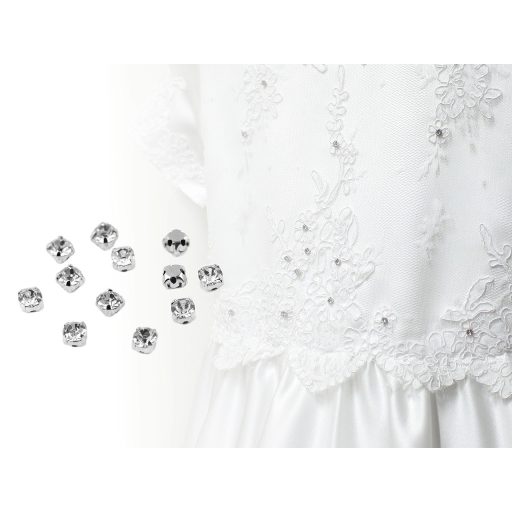 Felvarrható kristály strass / fémfoglalatban Ø4,3 mm