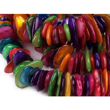 Gyöngy töredékek szilonon - multicolor (5 zsinór)