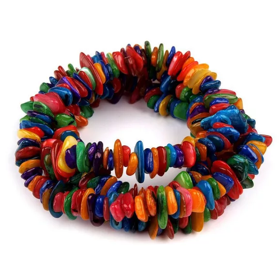 Gyöngy töredékek szilonon - multicolor (1 zsinór) Gyöngy töredékek szilonon - multicolor (1 zsinór)