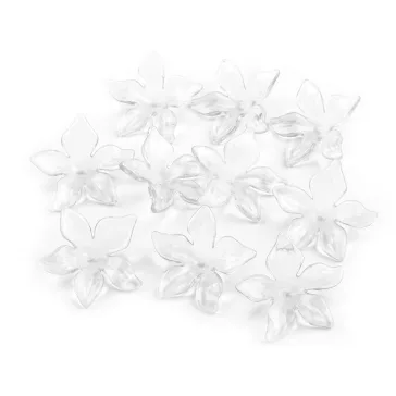   Műanyag gyöngyök virág / szoknya Ø25-29 mm - 7 (01) - 25 mm Transparent (100 db-os csomagolás)